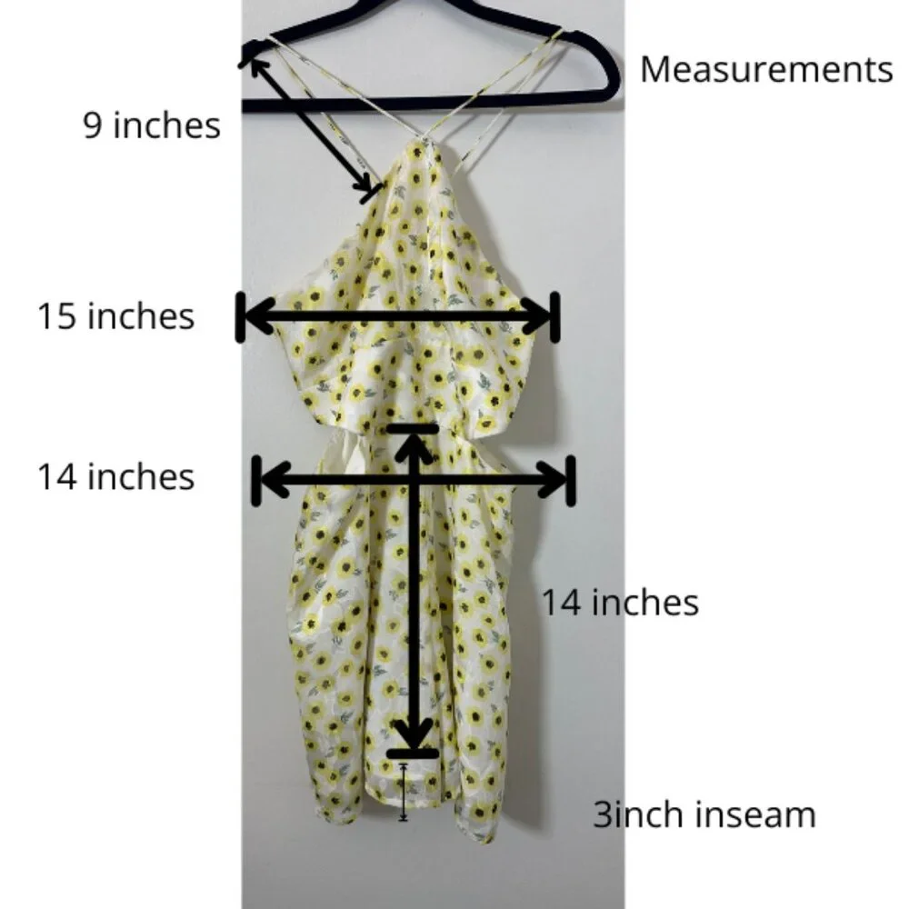 VGC Hutch Anthropologie String Halter neck Yellow Motif Ditsy Floral Romper SZ 6 - Picture 2 of 14
